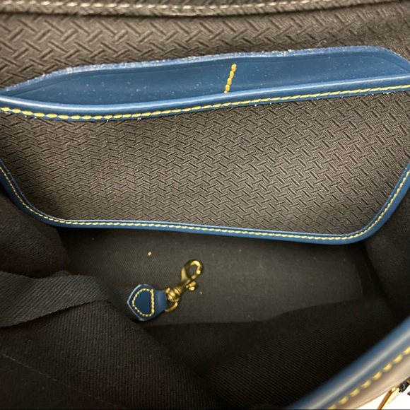 Vintage Dooney & Bourke Blue Denim Leather Backpack - Picture 11 of 11